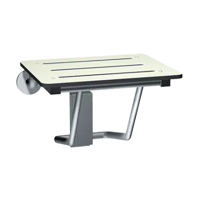 Photo of ASI 8203 - Folding Shower Seat, Rectangular Solid Phenolic seat – 18″ wide, White, ADA