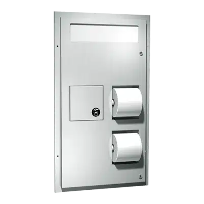 Photo of ASI 0481 - Toilet Seat Cover & Toilet Tissue Dispenser w/ Napkin Disposal (Dual Access) – Partition Mounted