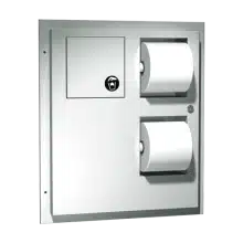 Photo of ASI 04813 - Toilet Tissue Dispenser & Napkin Disposal (Dual Access) – Partition Mounted