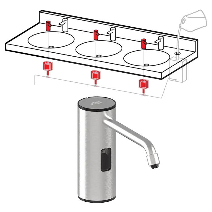 ASI - 0388/0389 - Top Fill, Multi-Feed Liquid Soap Dispensers