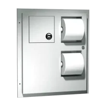 ASI – 04813 – Toilet Tissue Dispenser & Napkin Disposal (Dual Access) – Partition Mounted