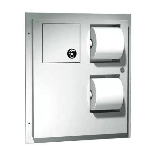 ASI – 04813 – Toilet Tissue Dispenser & Napkin Disposal (Dual Access) – Partition Mounted