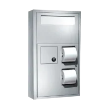 ASI – 0483 – Toilet Seat Cover & Toilet Tissue Dispenser w/ Napkin Disposal – Surface Mounted