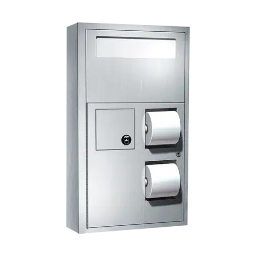 ASI – 0483 – Toilet Seat Cover & Toilet Tissue Dispenser w/ Napkin Disposal – Surface Mounted