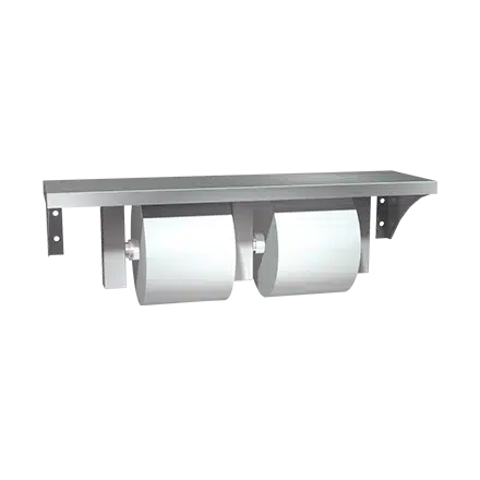 ASI - 0697-GAL - Shelf With Toilet Tissue Holder (Double) – Surface Mounted