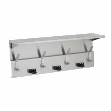 Bobrick B-239 Utility Shelf with Mop/Broom Holders and Rag Hooks