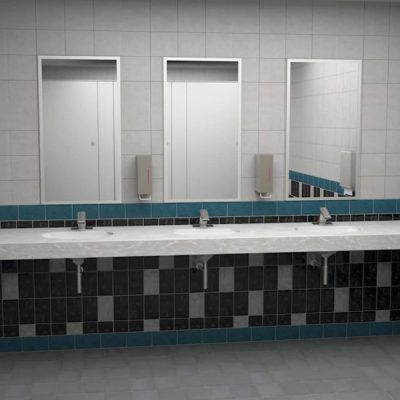 Bobrick Glass Mirror with Stainless Steel Angle Frame B-290 - Image 4
