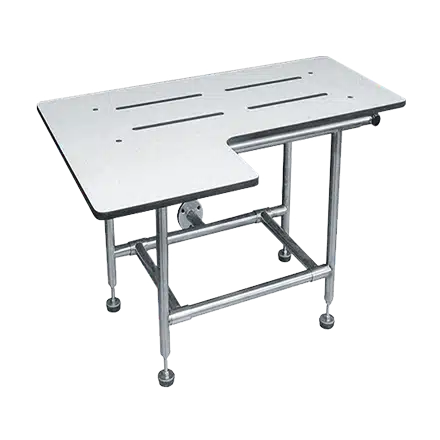 ASI - 8202 – Folding Shower Seat, Solid Phenolic – L-Shape, Four Leg