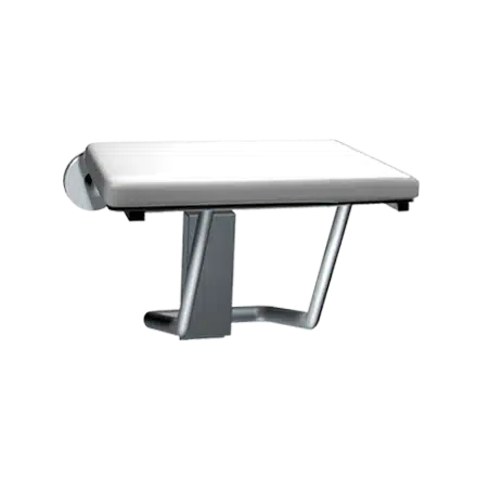 ASI - 8204 – Folding Shower Seat, Rectangular Padded Seat with Phenolic Core