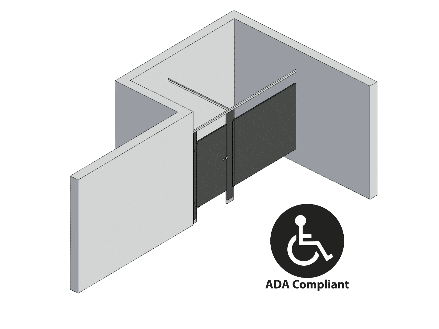 Bathroom Partitions - 1 Stall - Alcove Left Hand ADA