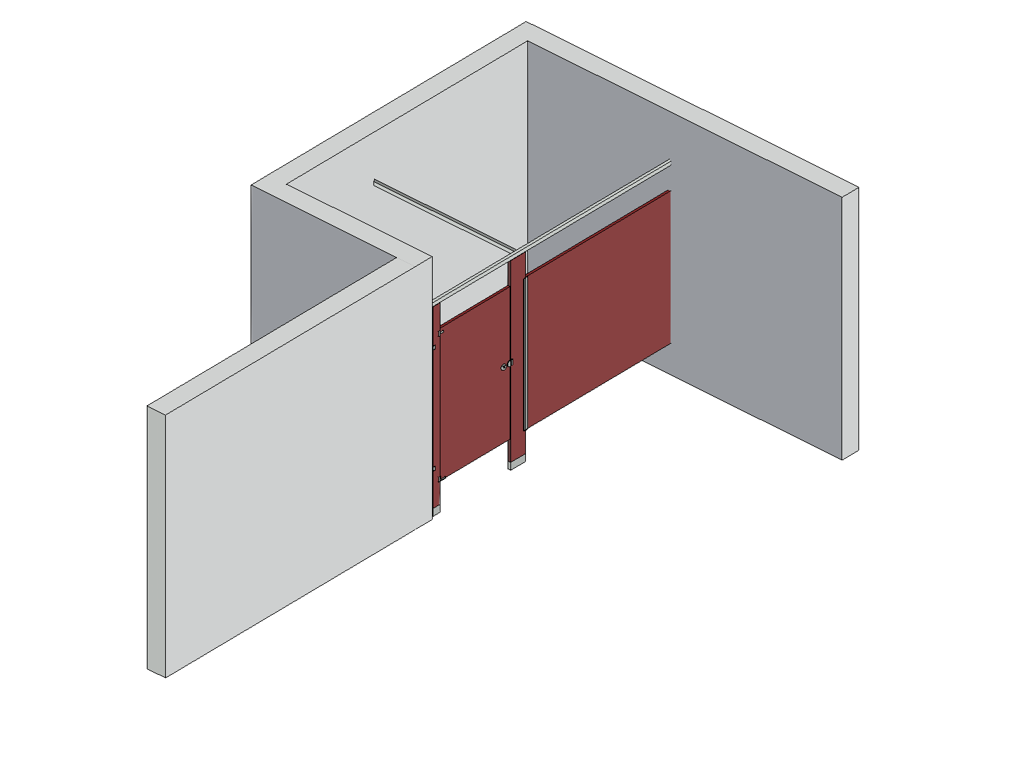 Bathroom Partitions - 1 Stall - Alcove Left Hand Standard