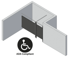 Bathroom Partitions - 1 Stall - Alcove Right Hand ADA
