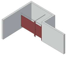 Bathroom Partitions - 1 Stall - Alcove Right Hand Standard