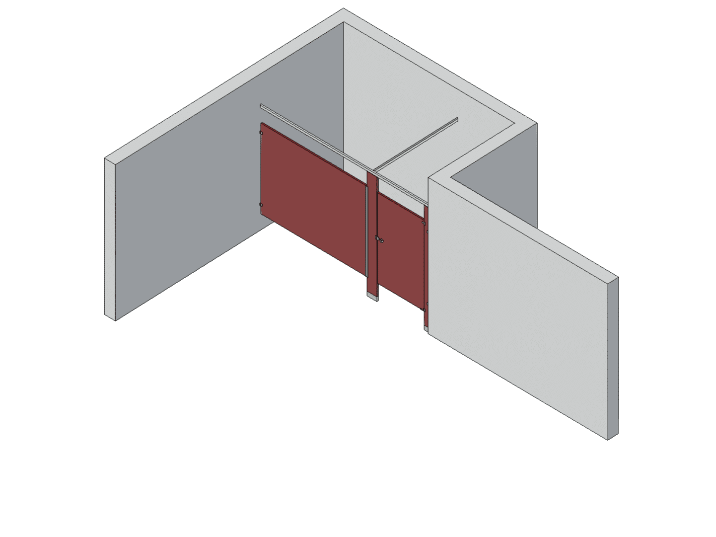 Bathroom Partitions - 1 Stall - Alcove Right Hand Standard