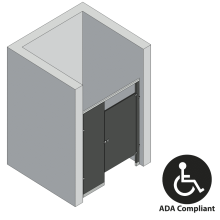 Bathroom Partitions - 1 Stall - Between Walls Right Hand ADA