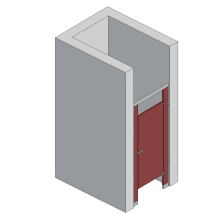 Bathroom Partitions - 1 Stall - Between Walls Right Hand Standard