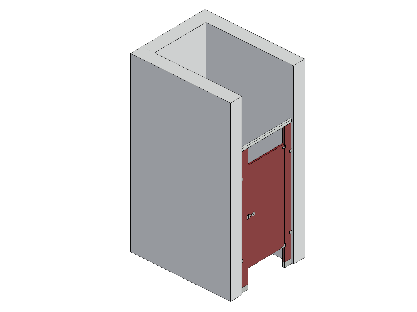 Bathroom Partitions - 1 Stall - Between Walls Right Hand Standard