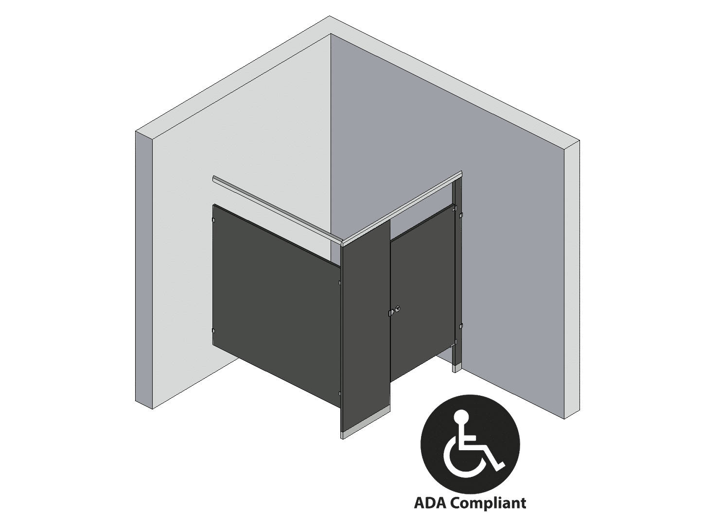 Bathroom Partitions -1 Stall - Corner Right Hand ADA