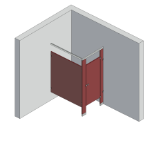 Bathroom Partitions - 1 Stall - Corner Right Hand Standard