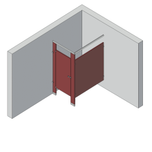 Bathroom Partitions - 1 Stall - Corner Left Hand Standard