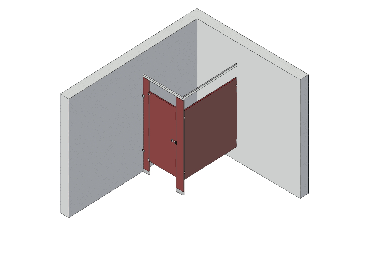 Bathroom Partitions - 1 Stall - Corner Left Hand Standard