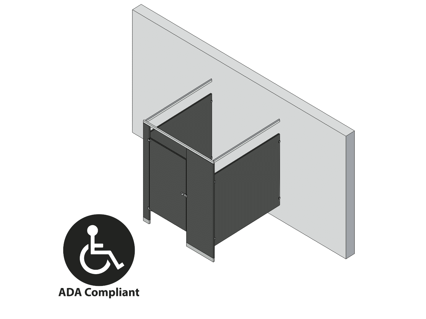 Bathroom Partitions - 1 Stall - Free Standing Left Hand ADA