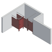 Bathroom Partitions - 2 Stalls - Alcove Right Hand Standard