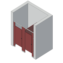 Bathroom Partitions - 2 Stalls - Between Walls Left Hand Standard
