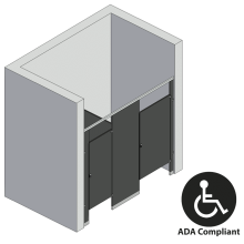 Bathroom Partitions - 2 Stalls - Between Walls Right Hand ADA