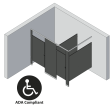 Bathroom Partitions - 2 Stalls - Corner Left Hand ADA