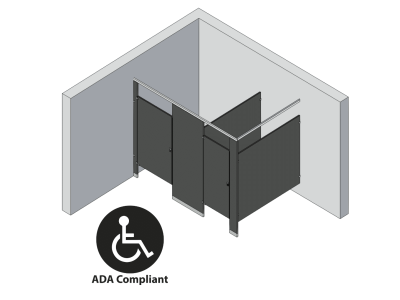 Bathroom Partitions - 2 Stalls - Corner Left Hand ADA