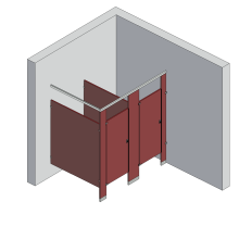 Bathroom Partitions - 2 Stalls - Corner Right Hand Standard