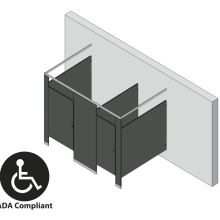 Bathroom Partitions - 2 Stalls - Free Standing Left Hand ADA