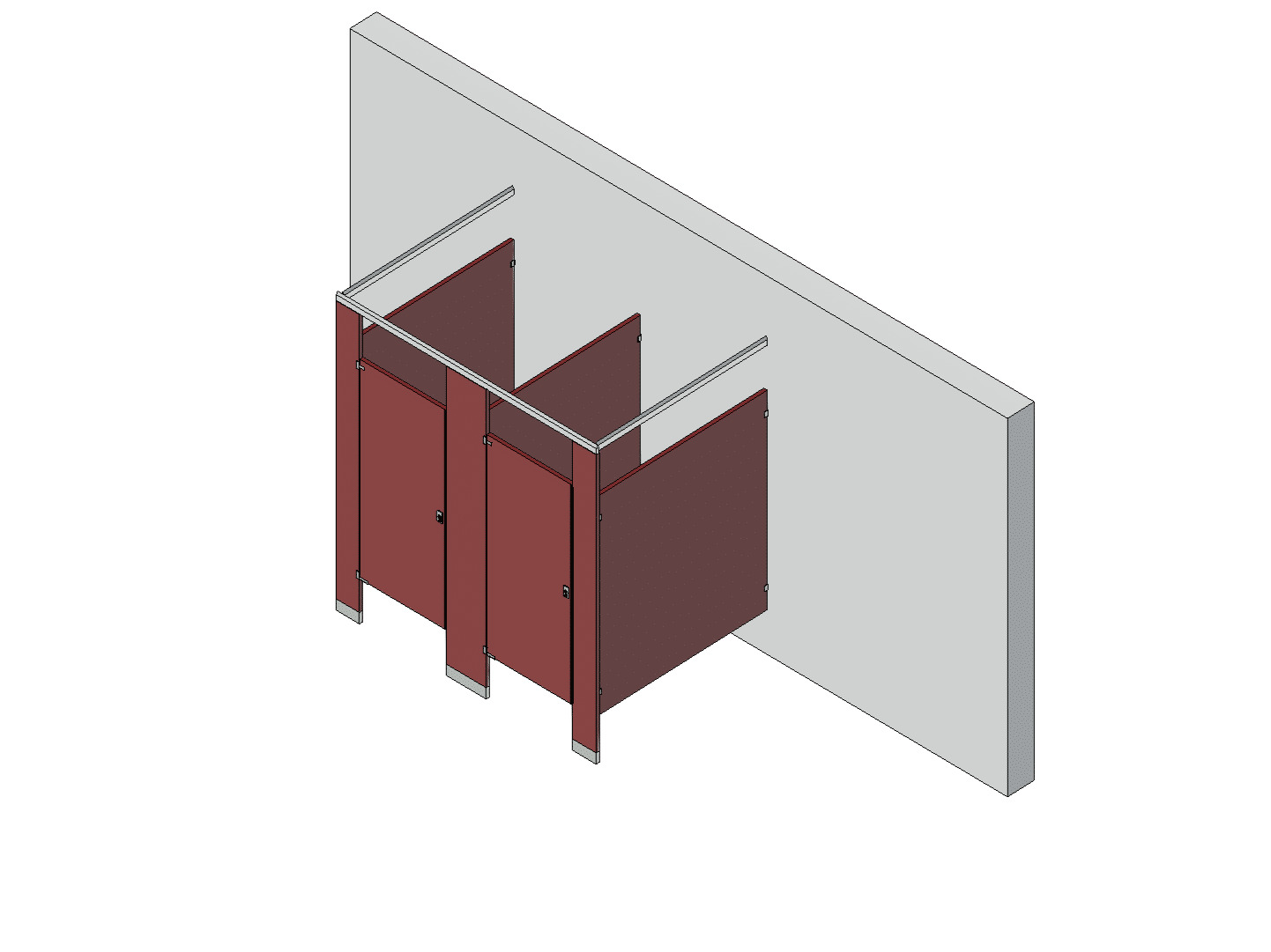 Bathroom Partitions - 2 Stalls - Free Standing Left Hand Standard