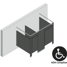 Bathroom Partitions - 2 Stalls - Free Standing Right Hand ADA