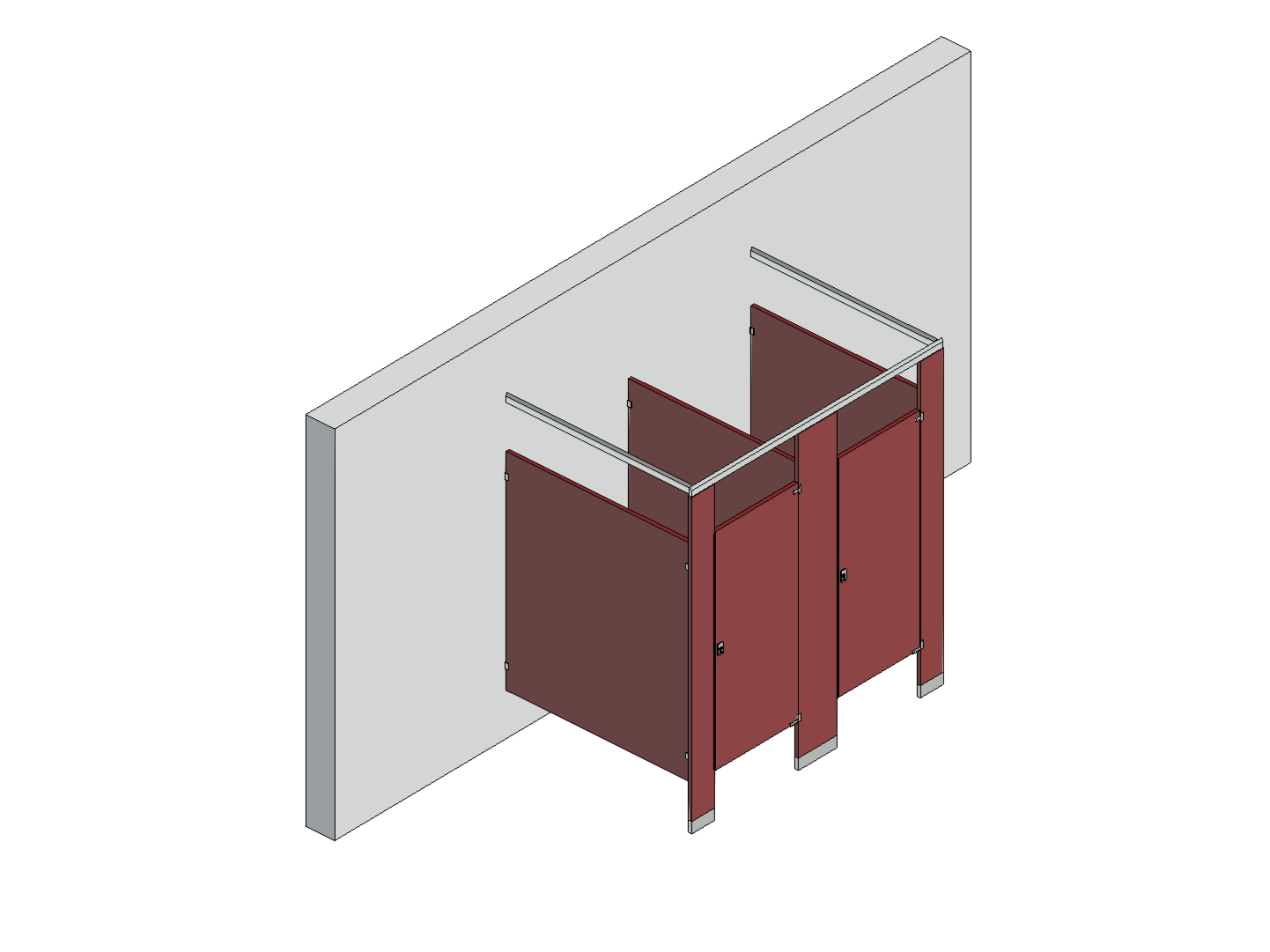 Bathroom Partitions - 2 Stalls - Free Standing Right Hand Standard