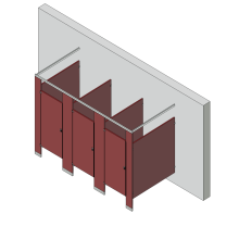 Bathroom Partitions - 3 Stalls - Free Standing Left Hand Standard