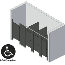 Bathroom Partitions - 4 Stalls - Between Walls Left Hand ADA