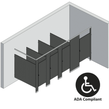 Bathroom Partitions - 4 Stalls - Corner Right Hand ADA