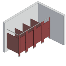 Bathroom Partitions - 4 Stalls - Corner Right Hand Standard