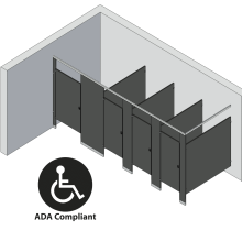 Bathroom Partitions - 4 Stalls - Corner Left Hand ADA