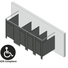 Bathroom Partitions - 4 Stalls - Free Standing Left Hand ADA