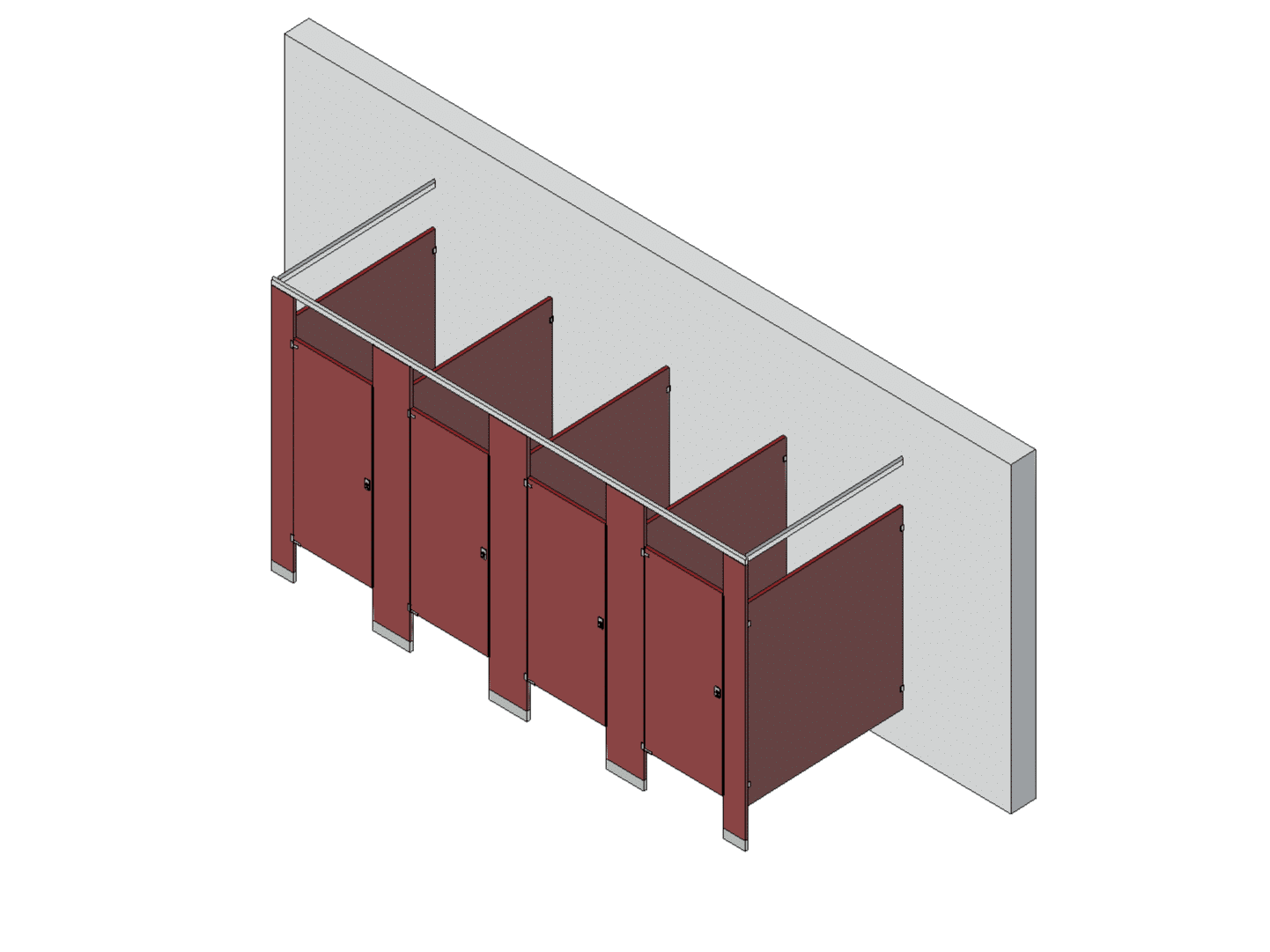 Bathroom Partitions - 4 Stalls - Free Standing Left Hand Standard