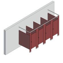 Bathroom Partitions - 4 Stalls - Free Standing Right Hand Standard
