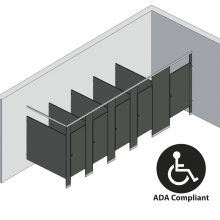 Bathroom Partitions - 5 Stalls - Corner Right Hand ADA