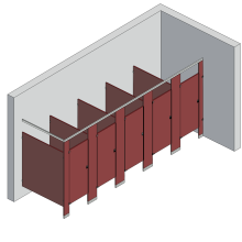 Bathroom Partitions - 5 Stalls - Corner Right Hand Standard