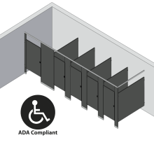 Bathroom Partitions - 5 Stalls - Corner Left Hand ADA