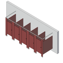 Bathroom Partitions - 5 Stalls - Free Standing Left Hand Standard