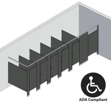 Bathroom Partitions - 6 Stalls - Corner Right Hand ADA