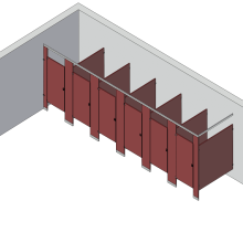 Bathroom Partitions - 6 Stalls - Corner Left Hand Standard